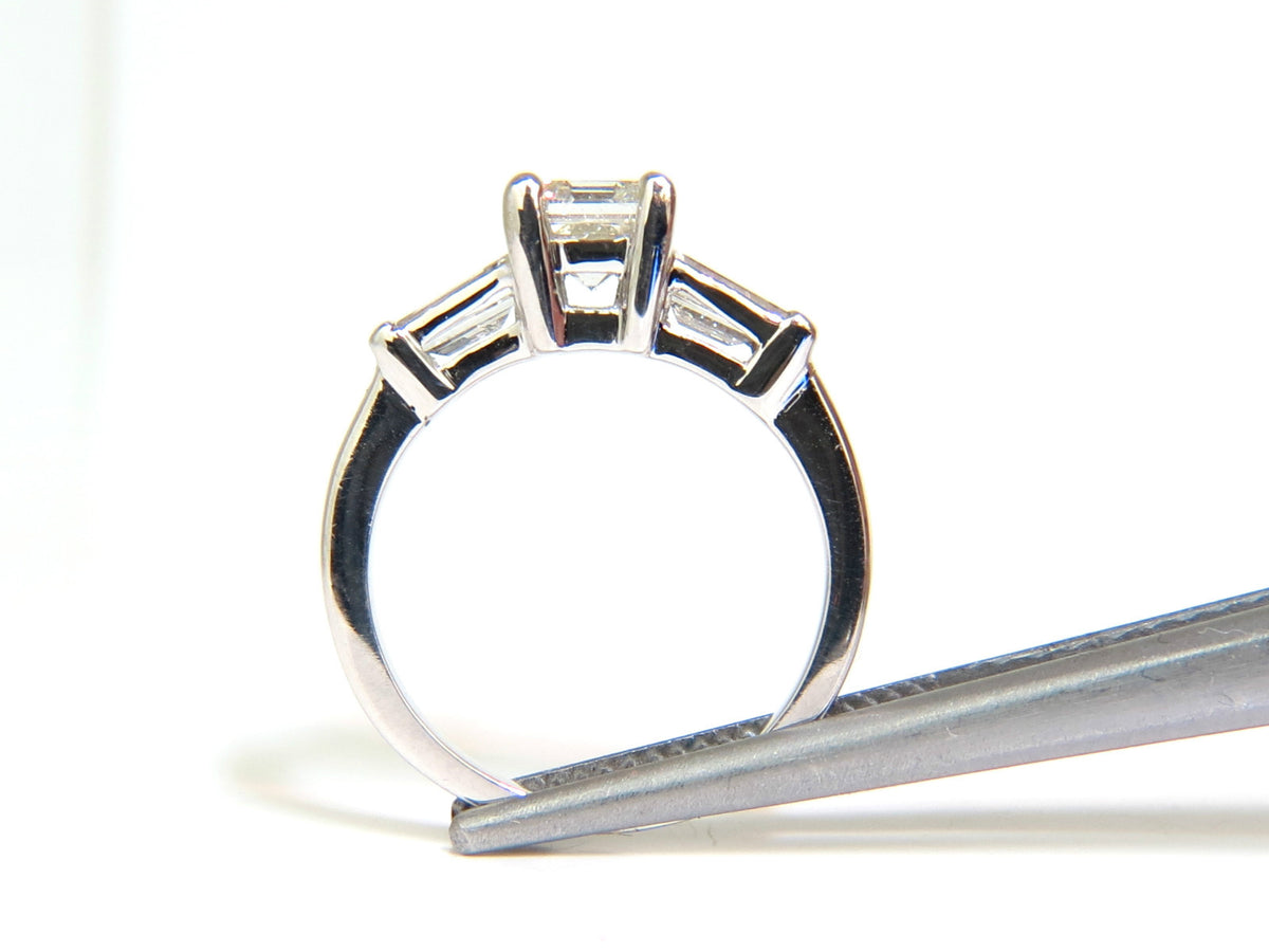 GIA CERTIFIED 1.06CT BRILLIANT EMERALD CUT NATURAL DIAMOND RING J/VVS2 *v