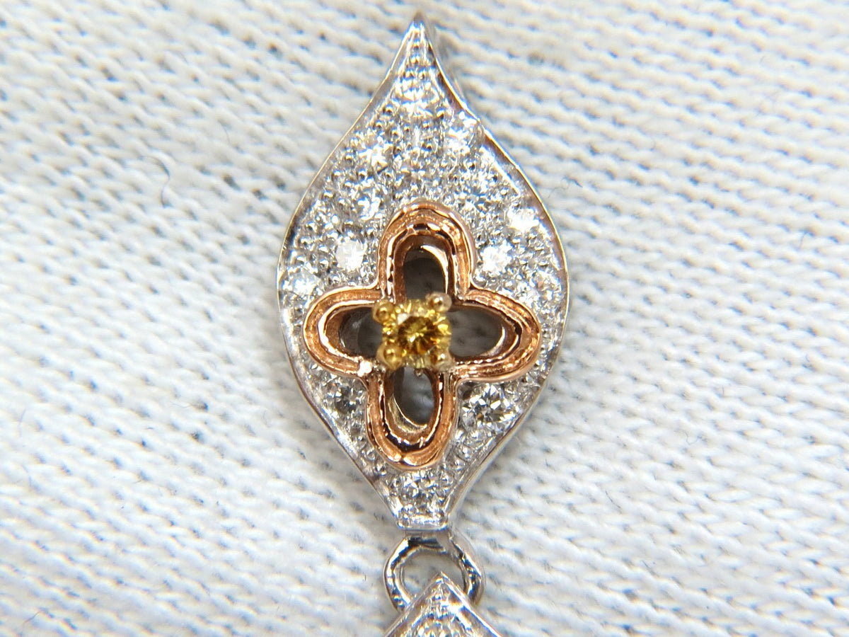 4.30ct Natural diamonds Dangle Spade form Earrings 18 Karat *v