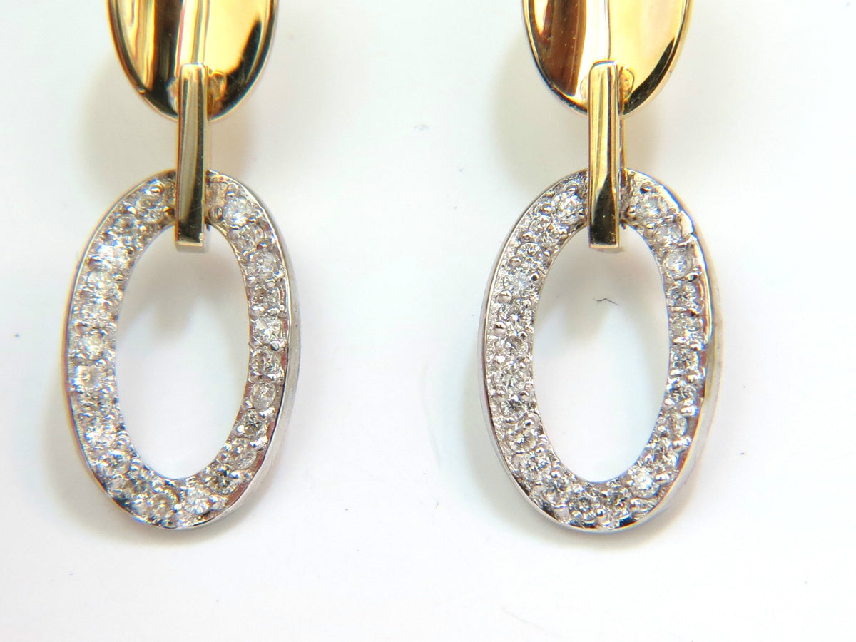 .40CT NATURAL DIAMONDS DANGLE EARRINGS 14KT GOLD MIRROR FINISH *v
