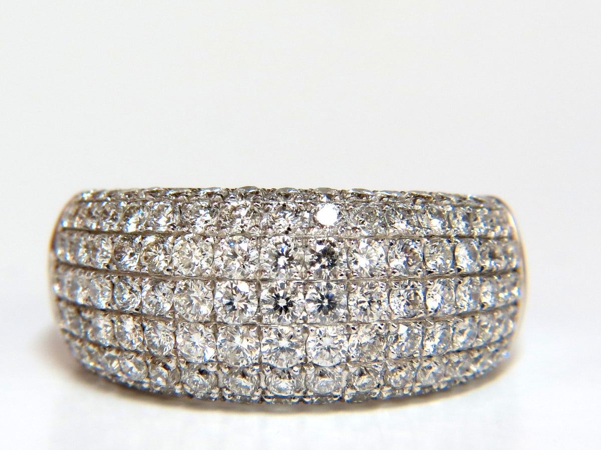 2.77CT FULL CUT DIAMONDS BEAD SET WIDE BAND RING 18KT 10MM SIZE 6.75 *v