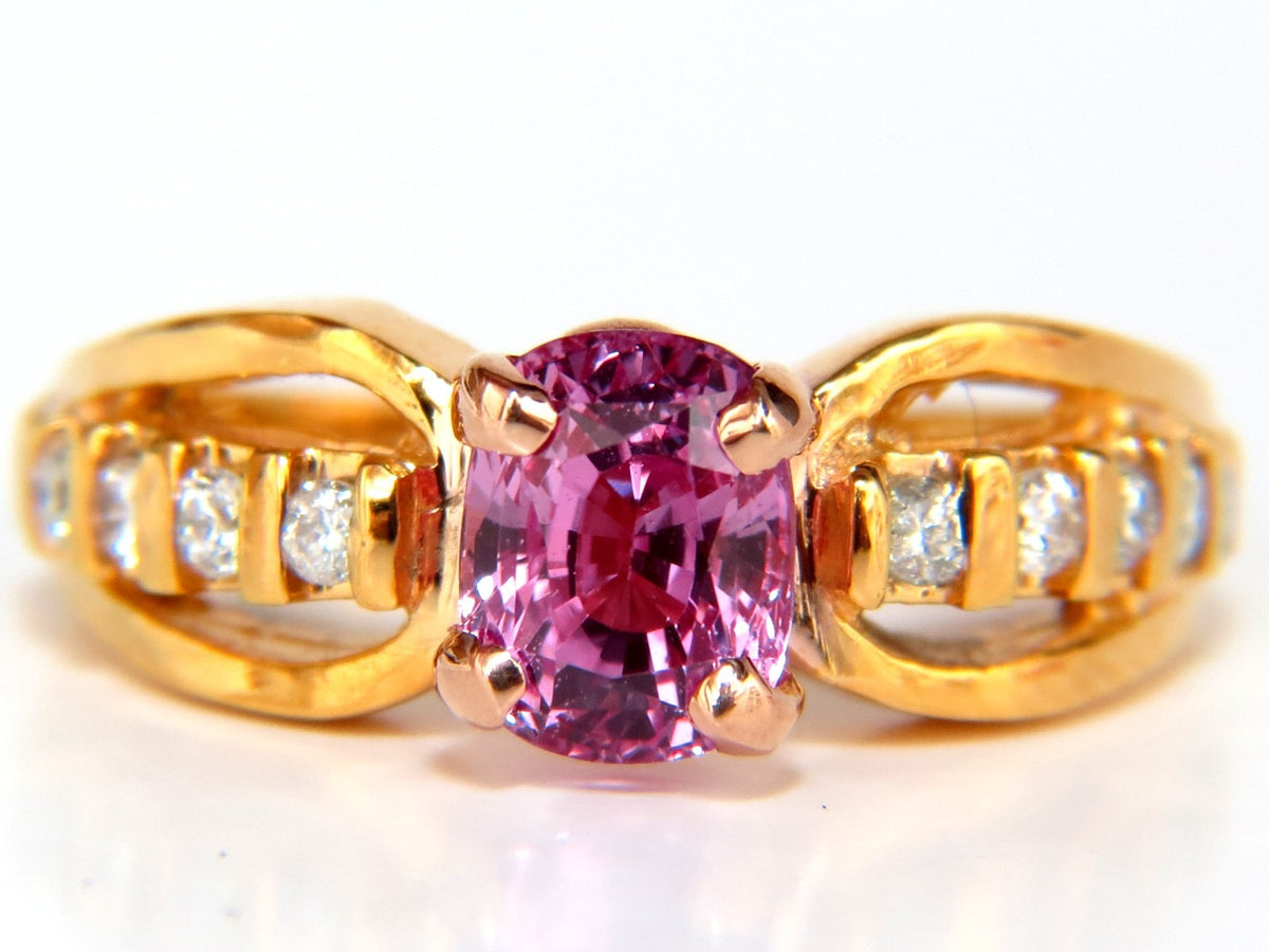 GIA Certified 2.27ct Natural No Heat Pink Sapphire Diamond Ring Unheated *v