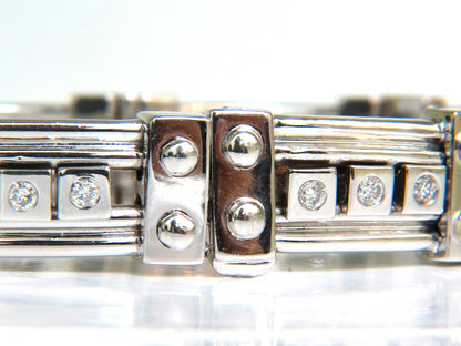 Mens Studded Gothic Deco Sliding Diamonds Box Bead Deco Channel Bracelet 14kt *v