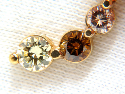 2.06CT NATURAL FANCY YELLOW ORANGE BROWN LIGHT PINK DIAMOND PENDANT 14KT *v