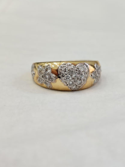 .60ct Diamond Pave Heart and Star Ring 14 Karat Handset 41557**