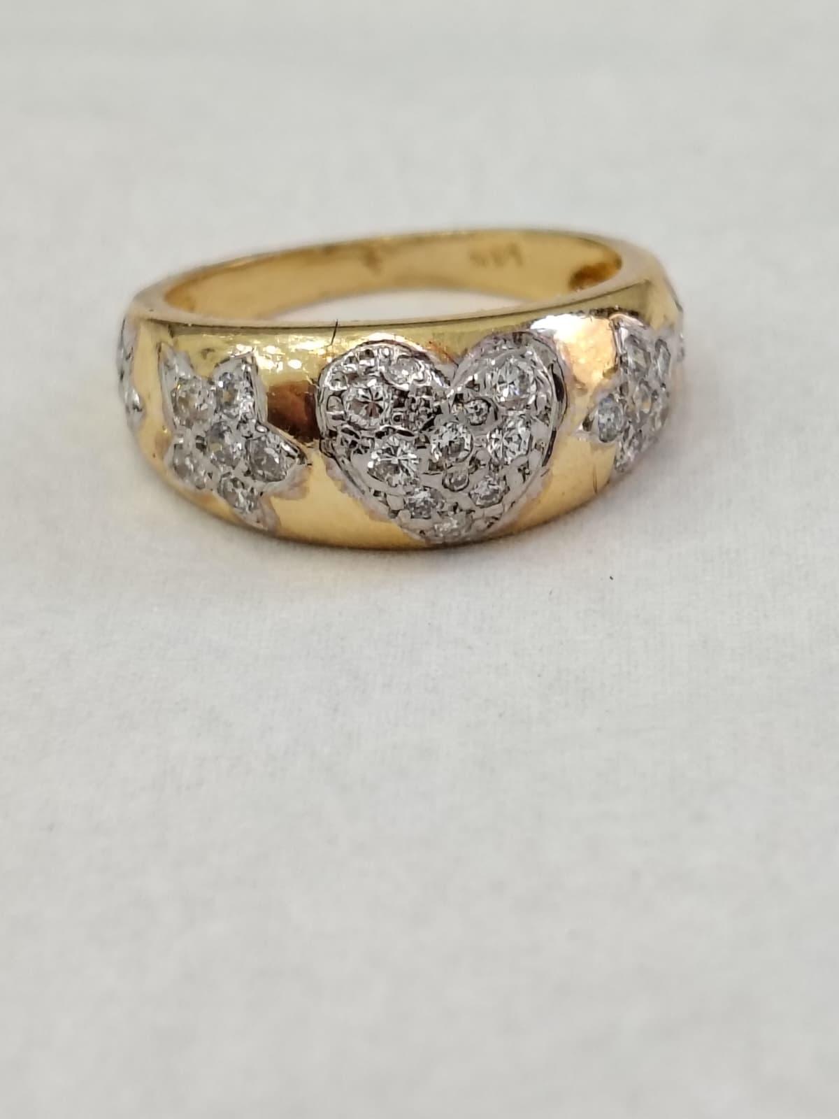 .60ct Diamond Pave Heart and Star Ring 14 Karat Handset 41557**