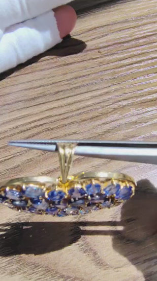 20ct Natural Sapphires Cocktail Heart Large Size Pendant 18kt 12542 *v