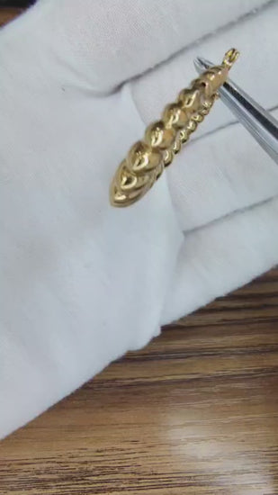 Semi Hoop Classic Lever Clip Earrings 14kt gold 12586 *v