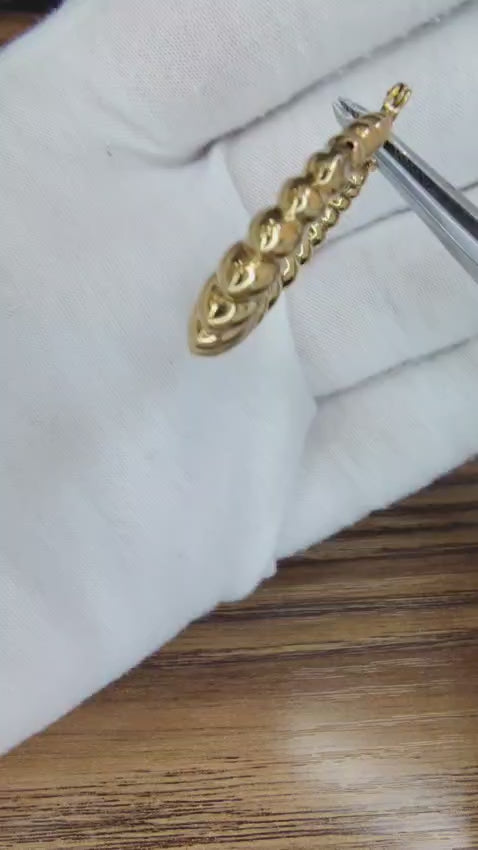 Semi Hoop Classic Lever Clip Earrings 14kt gold 12586 *v