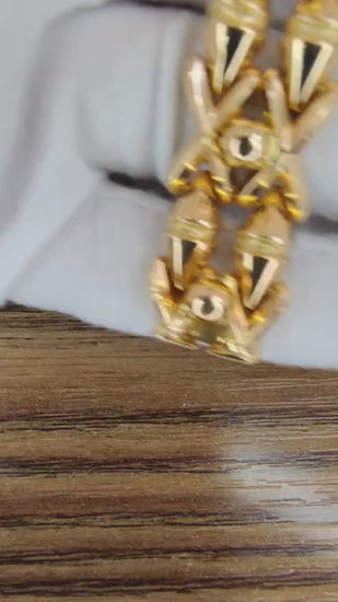 Retro Cosmopolitan Wide Cuff Bracelet 14kt Gold 12451 *v