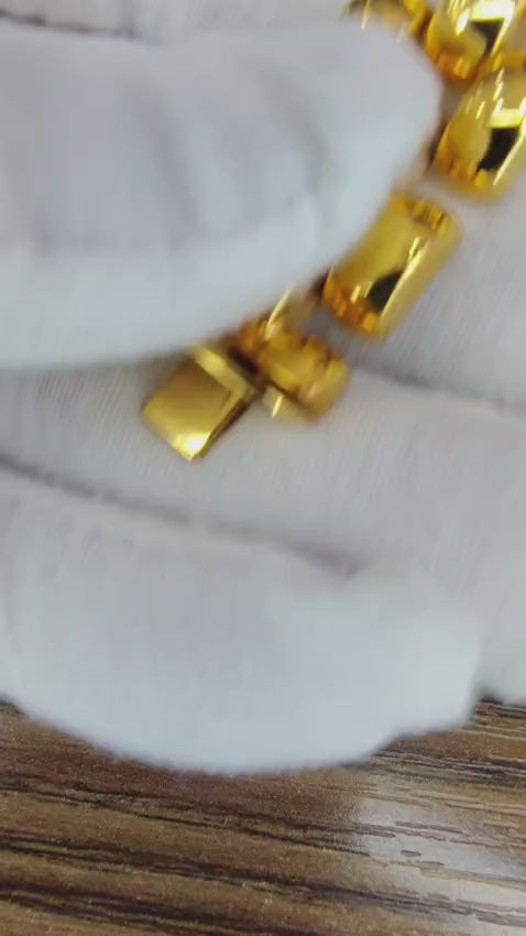 14kt Gold Panther Form Wide Link Gold Bracelet 37.8gm 12338 *v