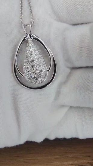.50ct natural diamonds pear cluster necklace 14kt 10586 *v