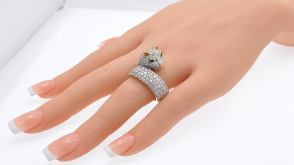 Classic Panther 6ct Natural Diamonds Statement Ring 18kt 95557