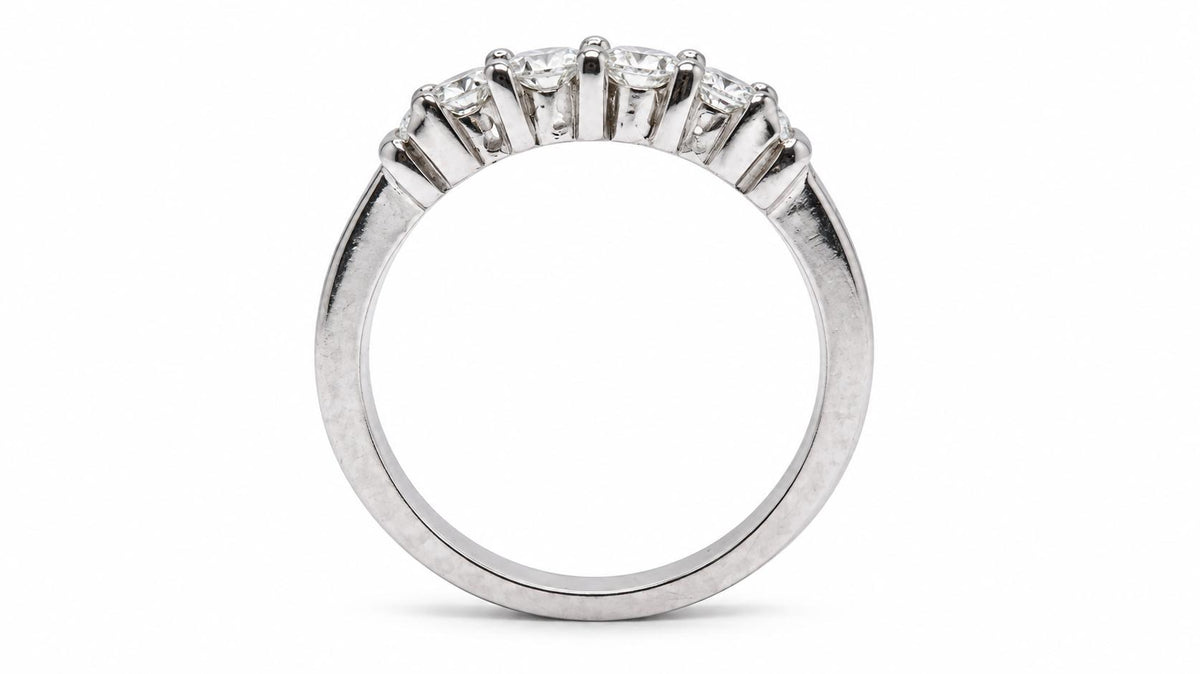 Classic 4 Natural Diamonds Band .30ct Platinum Ring 95565