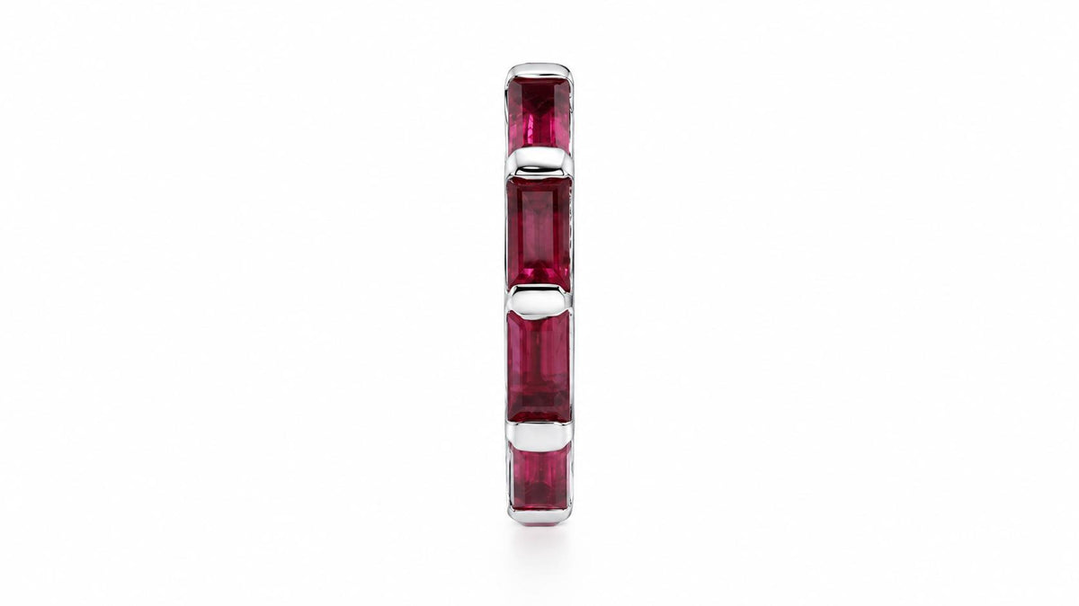 2-Carat Emerald-Cut Natural Ruby Eternity Ring — Size 6 95579