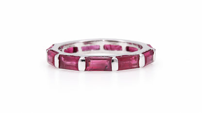 2-Carat Emerald-Cut Natural Ruby Eternity Ring — Size 6 95579