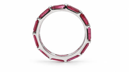 2-Carat Emerald-Cut Natural Ruby Eternity Ring — Size 6 95579