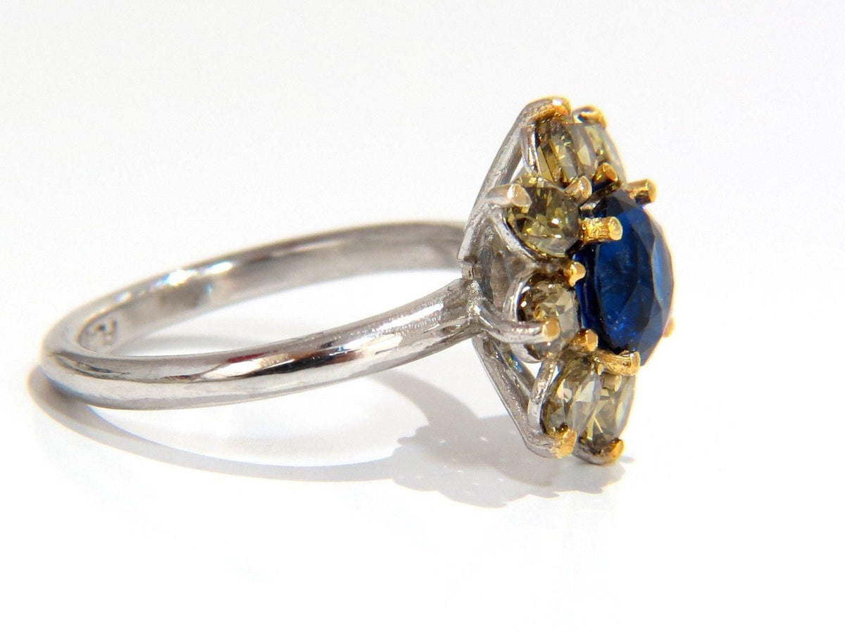 GIA Certified 1.58ct Natural Blue Sapphire Diamonds ring 14kt 10271 *v