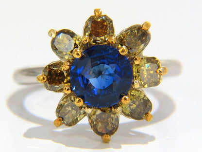 GIA Certified 1.58ct Natural Blue Sapphire Diamonds ring 14kt 10271 *v