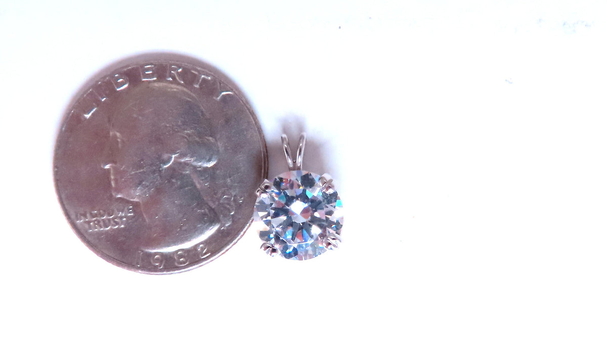 9mm CZ Solitaire Pendant 14kt 65115 *v