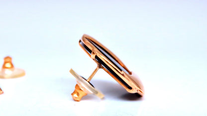 Flaming Black Onyx Retro Mod Earrings 14kt 25475 *v