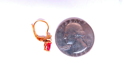 .54ct Natural Pear Shaped Ruby Diamond Lever Earrings 24414 *v
