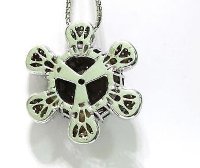 18 Karat 12.50 Carat Checkerboard Topaz Diamond Necklace *v