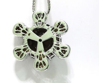 18 Karat 12.50 Carat Checkerboard Topaz Diamond Necklace *v