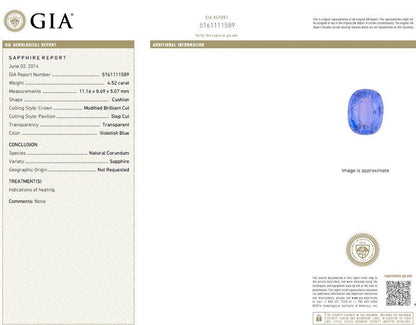GIA Certified 5.52ct natural cornflower blue sapphire diamonds ring platinum