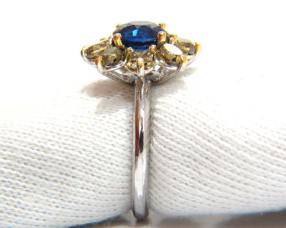GIA Certified 1.58ct Natural Blue Sapphire Diamonds ring 14kt 10271 *v