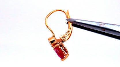 .54ct Natural Pear Shaped Ruby Diamond Lever Earrings 24414 *v