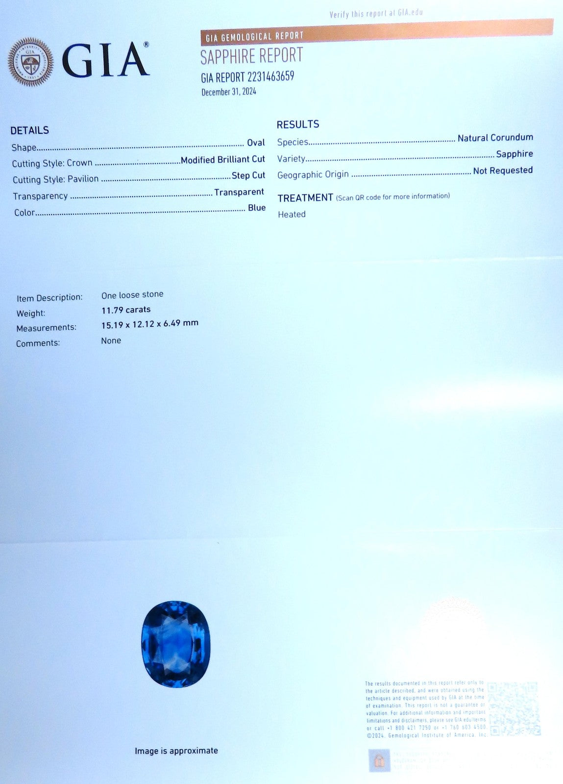 GIA Certified 11.79ct Natural Blue Sapphire Diamonds Ring 14kt Gold 85441 *v
