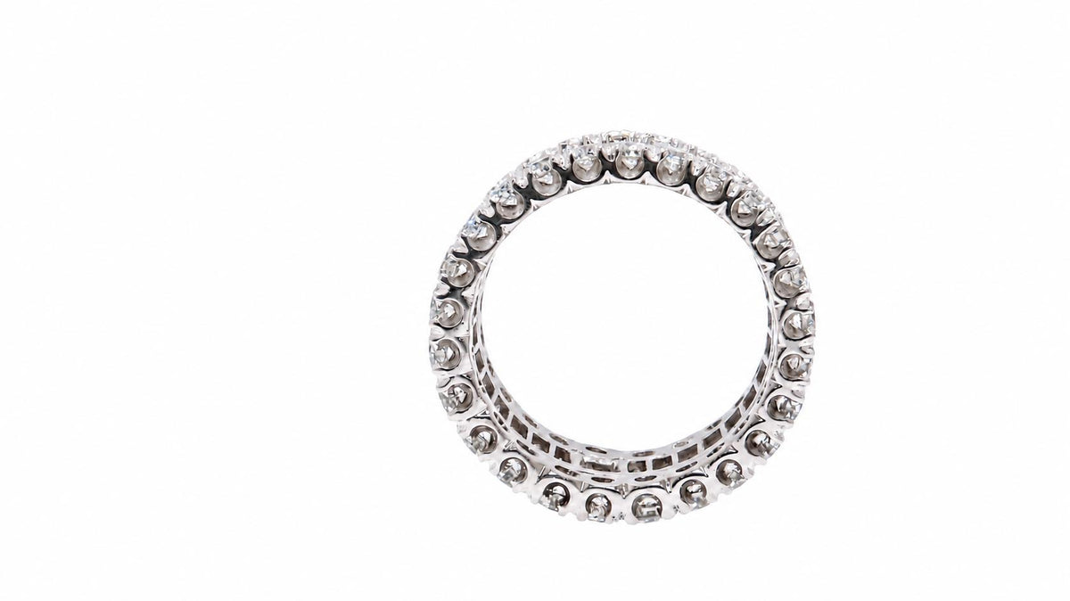 Glam 3 Deck Classic Eternity Revolver Ring 8.60CT Natural Diamonds Platinum 95564