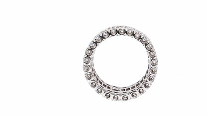Glam 3 Deck Classic Eternity Revolver Ring 8.60CT Natural Diamonds Platinum 95564
