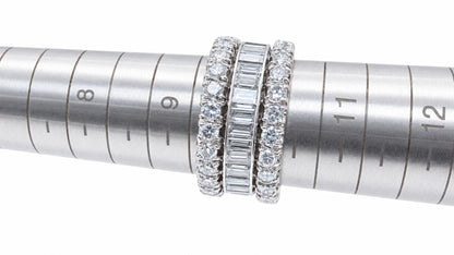 Glam 3 Deck Classic Eternity Revolver Ring 8.60CT Natural Diamonds Platinum 95564
