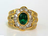 18KT 4.00CT NATURAL EMERALD DIAMOND RING CUSTOM DETAIL & A+ COCKTAIL