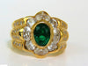 18KT 4.00CT NATURAL EMERALD DIAMOND RING CUSTOM DETAIL & A+ COCKTAIL