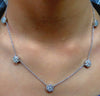 4.40CT NATURAL DIAMONDS CLUSTER BY YARD NECKLACE G/VS 14KT 16 Inch Float