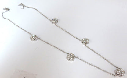 4.40CT NATURAL DIAMONDS CLUSTER BY YARD NECKLACE G/VS 14KT 16 Inch Float
