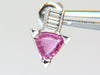 1.90ct natural vivid pink trilliant sapphire diamonds stud earrings 14kt