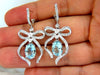 5.95ct natural aquamarine diamonds dangle earrings 14kt ribbon bowtie deco