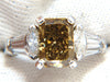 GIA 4.12ct. radiant fancy brown green yellow diamonds platinum ring
