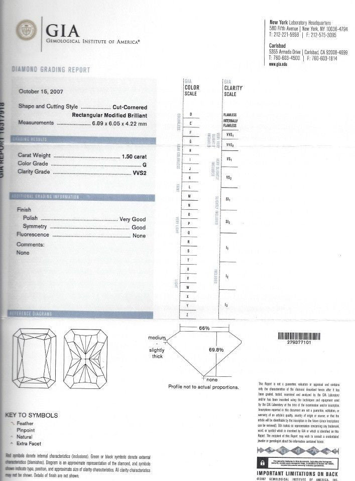 GIA certified 2.00ct. Cushion cut diamond ring G/VVS-2 platinum classi ...