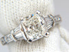 GIA certified 2.00ct. Cushion cut diamond ring G/VVS-2 platinum classic baguette