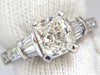 GIA certified 2.00ct. Cushion cut diamond ring G/VVS-2 platinum classic baguette