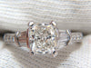 GIA certified 2.00ct. Cushion cut diamond ring G/VVS-2 platinum classic baguette
