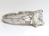GIA certified 2.00ct. Cushion cut diamond ring G/VVS-2 platinum classic baguette