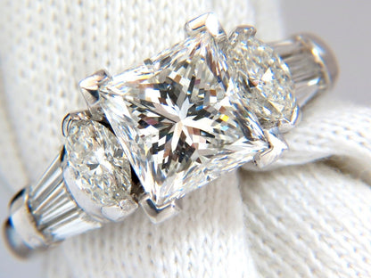 GIA certified 4.77ct. princess cut diamonds ring G/Si-1 platinum classic