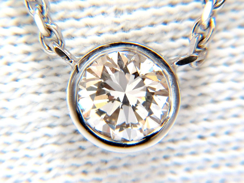 .28ct Diamond Bezel 14K Gold Beaded Chain Necklace