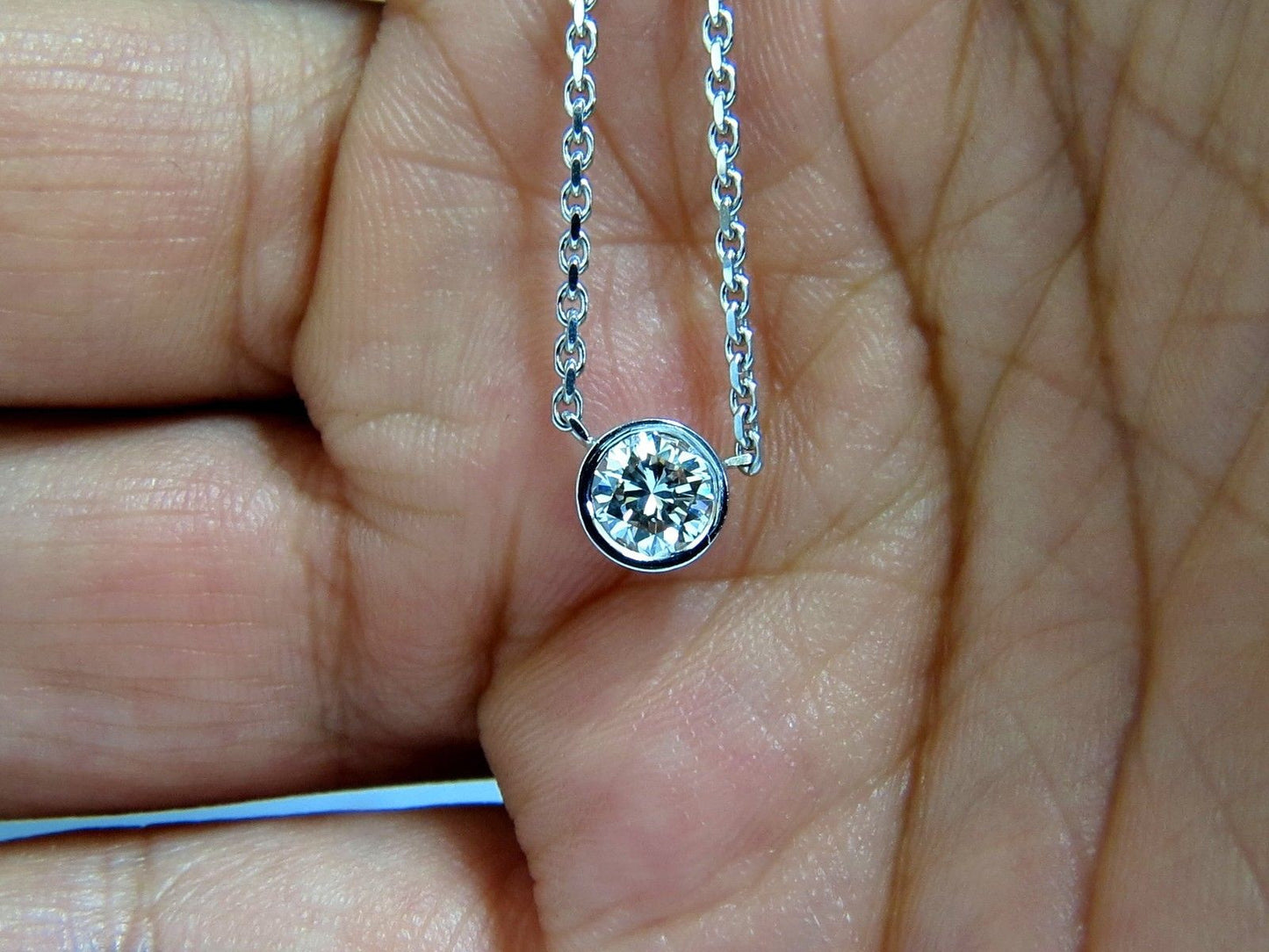 .54ct natural round brilliant diamond solitaire necklace i/vs2 16 inch 14k