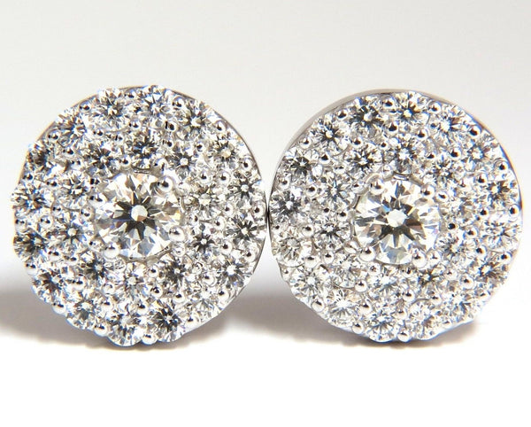 GIA Certified 4.60ct. Matching diamond cluster circular earrings omega